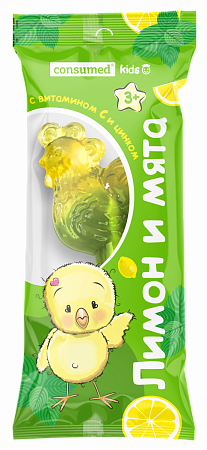 Леденцовая карамель - петушок с цинком и витамином С со вкусом лимона, 17 г